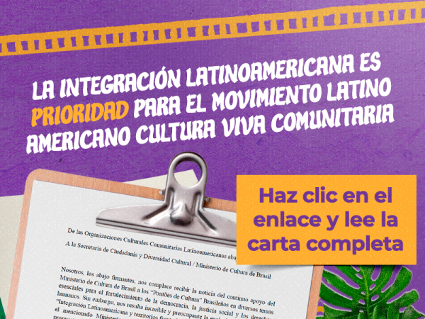 De las Organizaciones Culturales Comunitarias Latinoamericanas abajo firmantes